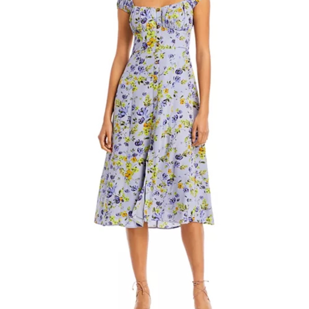ASTR the Label Bonjour Printed Midi Dress size medium
Purple floral